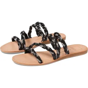 Dolce Vita Sandals Khloe Black Rhinestone Braided Flats