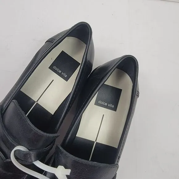 Dolce Vita Yanni Black Leather Platform Loafer Size 6 6.5 7 7.5 8 8.5 9 9.5 NWT