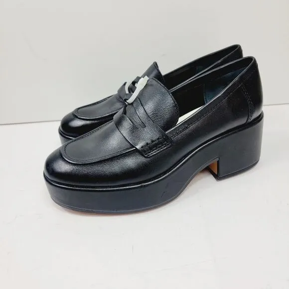 Dolce Vita Yanni Black Leather Platform Loafer Size 6 6.5 7 7.5 8 8.5 9 9.5 NWT