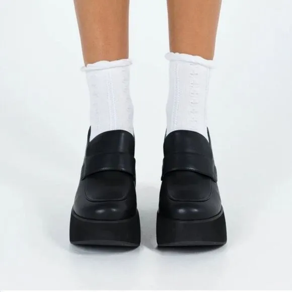 Dolce Vita Yanni Black Leather Platform Loafer Size 6 6.5 7 7.5 8 8.5 9 9.5 NWT