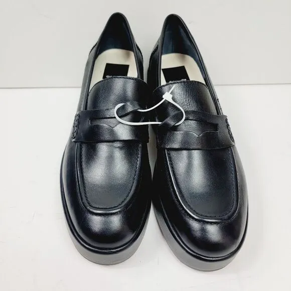 Dolce Vita Yanni Black Leather Platform Loafer Size 6 6.5 7 7.5 8 8.5 9 9.5 NWT