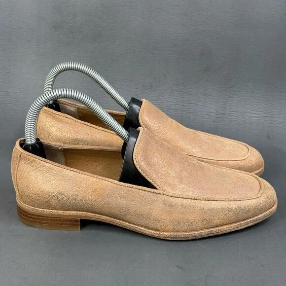 DONALD J PLINER Tamryn leather Beige gold slip on loafer shoes womens size 6.5