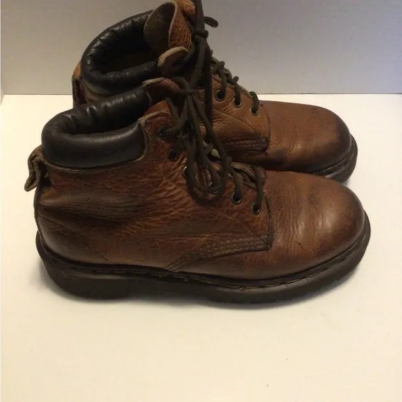 Dr marten size 5 brown high top leather upper air cushion shoes made in England