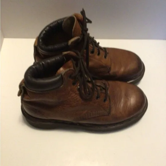 Dr marten size 5 brown high top leather upper air cushion shoes made in England