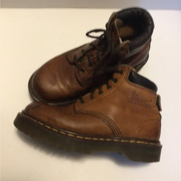 Dr marten size 5 brown high top leather upper air cushion shoes made in England