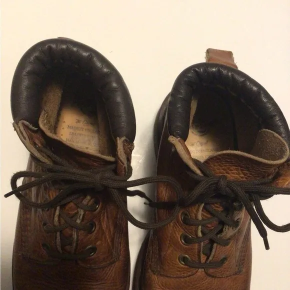 Dr marten size 5 brown high top leather upper air cushion shoes made in England