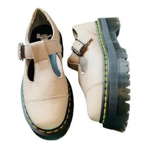 Dr. Marten Womens Taupe Bethan Chunky Platform Oxford Leather Shoes Size 4M