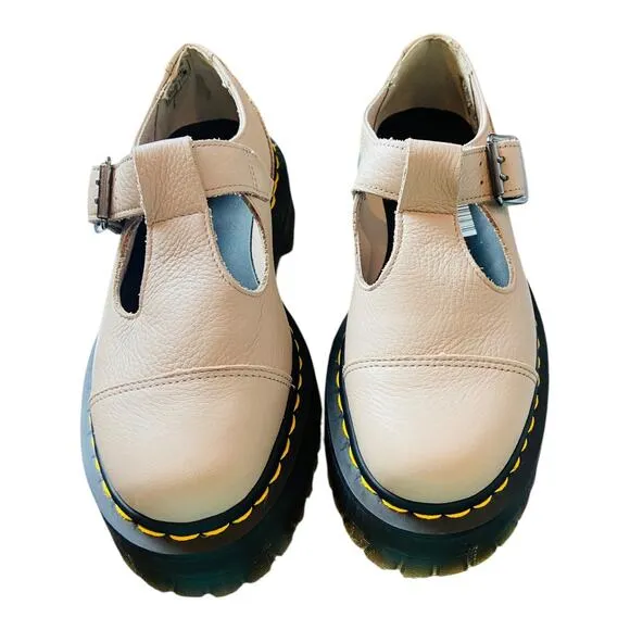 Dr. Marten Womens Taupe Bethan Chunky Platform Oxford Leather Shoes Size 4M