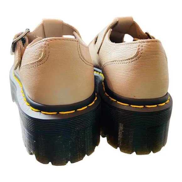 Dr. Marten Womens Taupe Bethan Chunky Platform Oxford Leather Shoes Size 4M