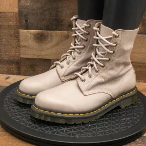 DR MARTENS 1460 PASCAL TAUPE WOMENS BOOTS RETRO COMBAT LEATHER CHUNKY SIZE 10