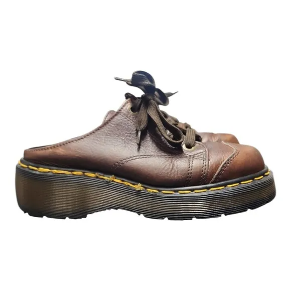 Dr Martens 9936 Oxford Shoes US 4 Brown Chunky Leather Made England 90s Y2K VTG