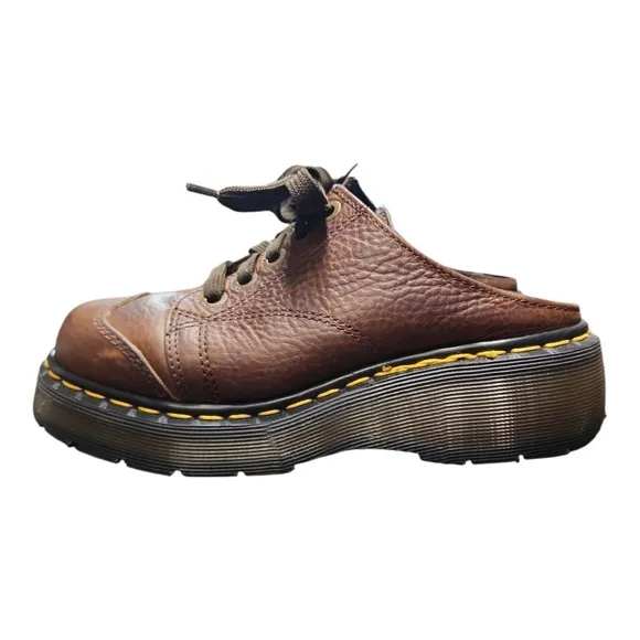 Dr Martens 9936 Oxford Shoes US 4 Brown Chunky Leather Made England 90s Y2K VTG