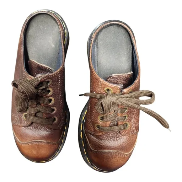 Dr Martens 9936 Oxford Shoes US 4 Brown Chunky Leather Made England 90s Y2K VTG