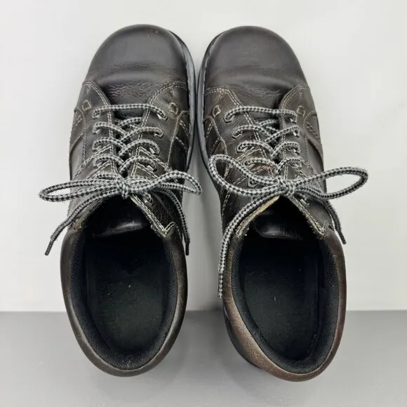 Dr Martens Basel Shoes Mens 12 Brown 6 Eye Distressed Leather Grunge Chunky Y2K