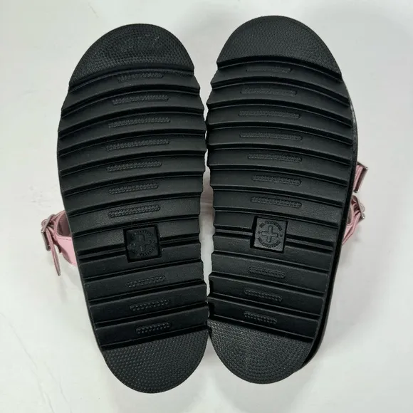 Dr. Martens Blaire Pink Strappy Leather Chunky Platform Slide Sandals Women 8