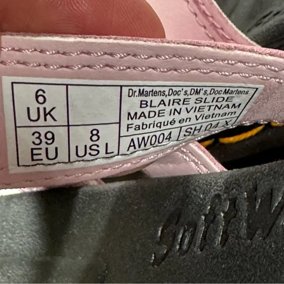 Dr. Martens Blaire Pink Strappy Leather Chunky Platform Slide Sandals Women 8