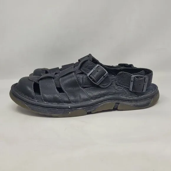 Dr. Martens Mens 11 Nick Black Leather Fisherman Sandals Buckles Straps 11687