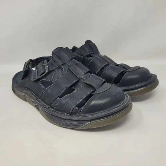 Dr. Martens Mens 11 Nick Black Leather Fisherman Sandals Buckles Straps 11687