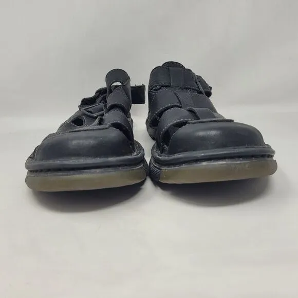 Dr. Martens Mens 11 Nick Black Leather Fisherman Sandals Buckles Straps 11687