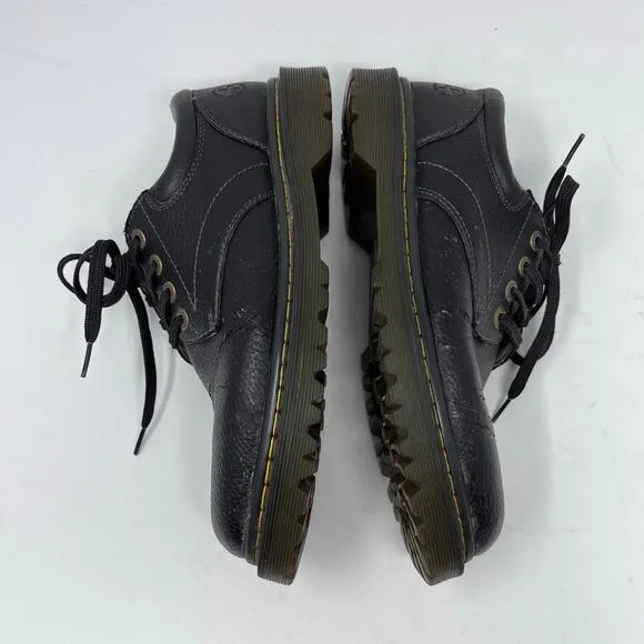 Dr Martens Mens Size 10 Ashfeld Black Leather Oxford Lace Up Shoes Workwear