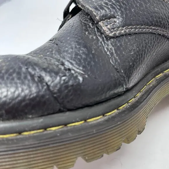 Dr Martens Mens Size 10 Ashfeld Black Leather Oxford Lace Up Shoes Workwear