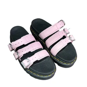Dr. Martens Pink Blaire Leather PlatformSlide Sandals Women's 5