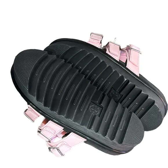 Dr. Martens Pink Blaire Leather PlatformSlide Sandals Women's 5