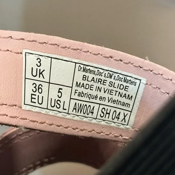 Dr. Martens Pink Blaire Leather PlatformSlide Sandals Women's 5