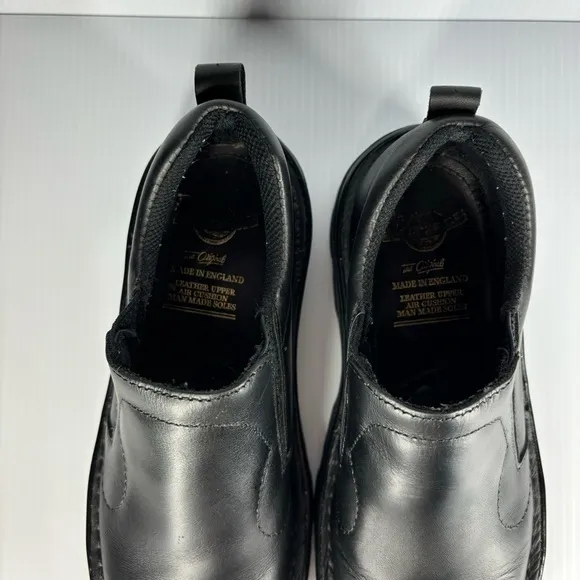 Dr. Martens Shoes Girls 3 Vintage Black Leather Classic Slip On Original  Docs