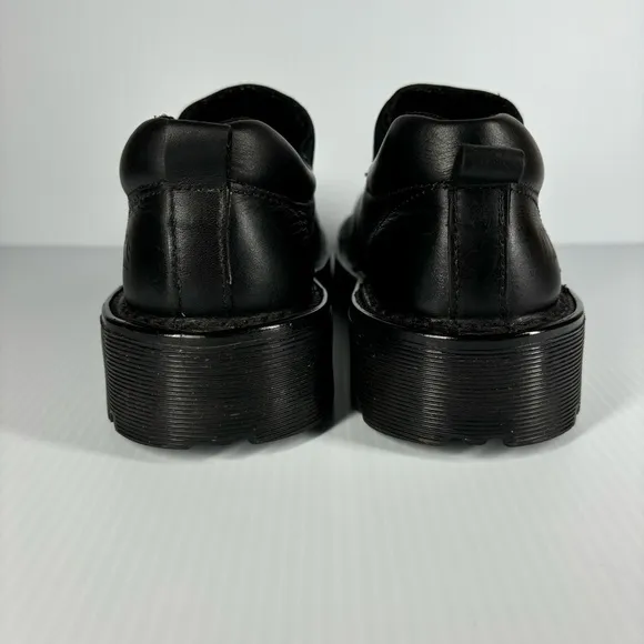 Dr. Martens Shoes Girls 3 Vintage Black Leather Classic Slip On Original  Docs