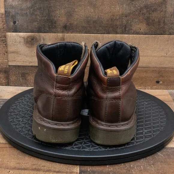 DR MARTENS VINTAGE MENS BOOTS BROWN LEATHER 8287 LACE UP COMBAT STYLE SIZE 14