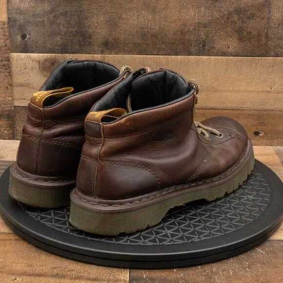 DR MARTENS VINTAGE MENS BOOTS BROWN LEATHER 8287 LACE UP COMBAT STYLE SIZE 14