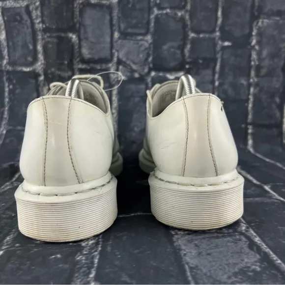 Dr Martens White Leather Low Top Platform Shoes