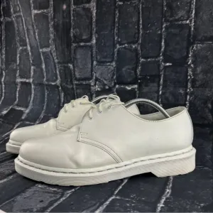 Dr Martens White Leather Low Top Platform Shoes