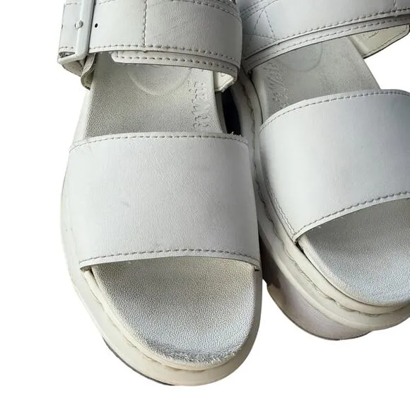 Dr. Martens Women's Voss Mono Hydro White Leather Straps SoftWair Sandals Size 6
