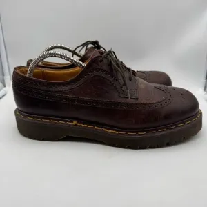 Dr. Martens 3989/59 Brown Brogue Wingtip Shoes Size 10 Made in England Vintage