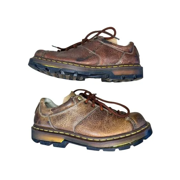 Dr.Martens Chunky Oxford Shoes Mens 11 Brown Leather 5-eye Lace Up Grunge School