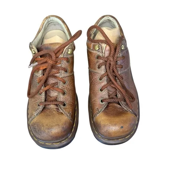 Dr.Martens Chunky Oxford Shoes Mens 11 Brown Leather 5-eye Lace Up Grunge School