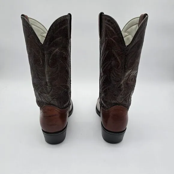 Durango Cowboy Boots Mens 9.5 D Brown Red Leather Western USA Vintage