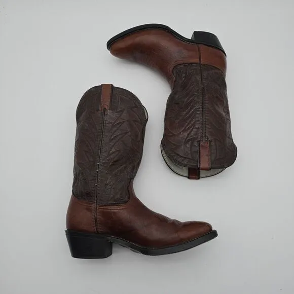 Durango Cowboy Boots Mens 9.5 D Brown Red Leather Western USA Vintage