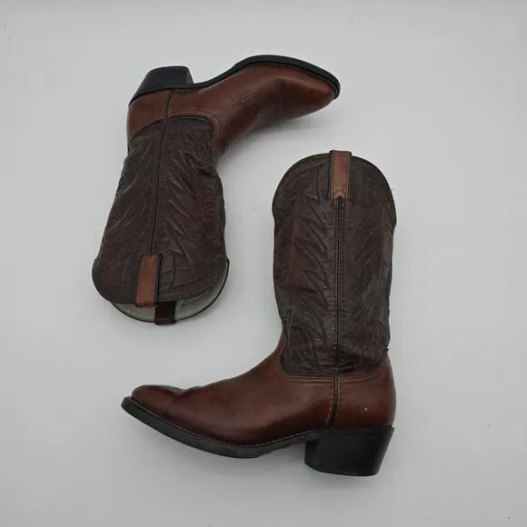Durango Cowboy Boots Mens 9.5 D Brown Red Leather Western USA Vintage