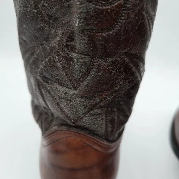 Durango Cowboy Boots Mens 9.5 D Brown Red Leather Western USA Vintage