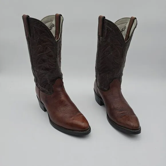 Durango Cowboy Boots Mens 9.5 D Brown Red Leather Western USA Vintage