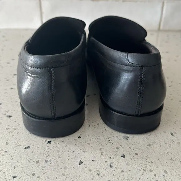 ECCO Men’s Black Leather Sleek Loafers Slip On Style Shoes Size EU42 / US8-8.5