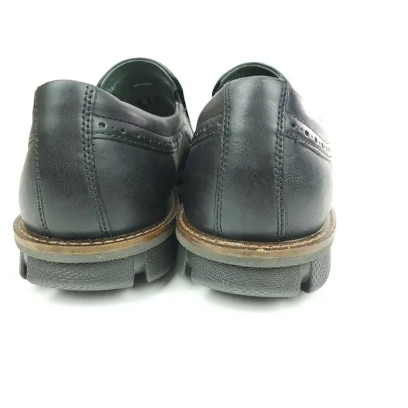 ECCO Mens Jeremy Black Slip On Brogue Wingtip 12