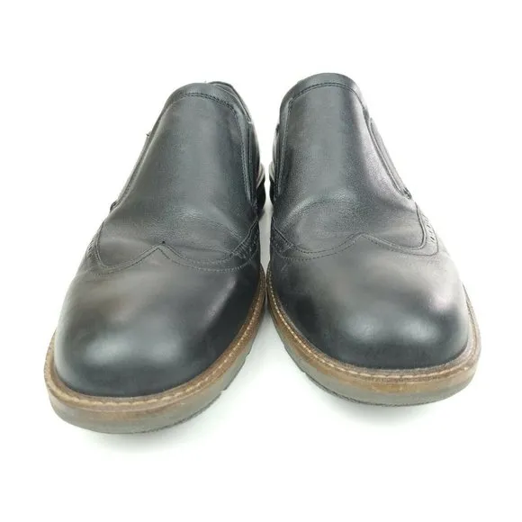 ECCO Mens Jeremy Black Slip On Brogue Wingtip 12