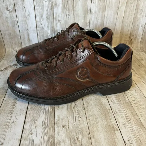 Ecco Men's Neoflexor Oxford Size 44 10 Brown Leather Tie Casual Travel Shoes