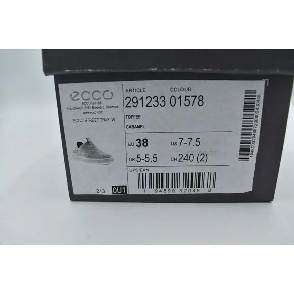 ECCO Womens EUR 38 US 7-7.5 Street Tray Toffee Slip On Lined Nubuck Casual Shoes