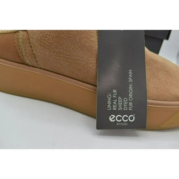 ECCO Womens EUR 38 US 7-7.5 Street Tray Toffee Slip On Lined Nubuck Casual Shoes