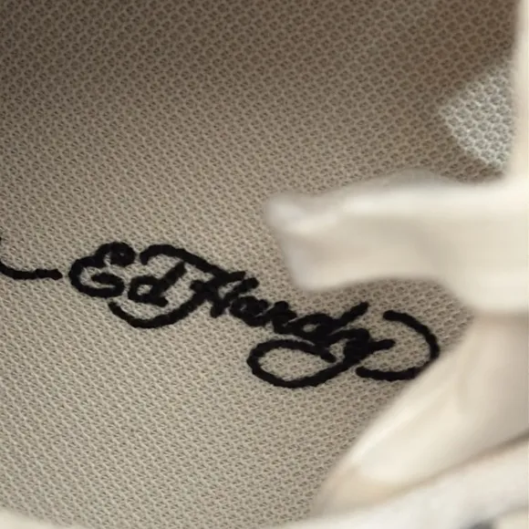Ed Hardy Hank Men's Lace-up Skull Shoes COLOR WHITE SIZE 12 Casual Streetwear